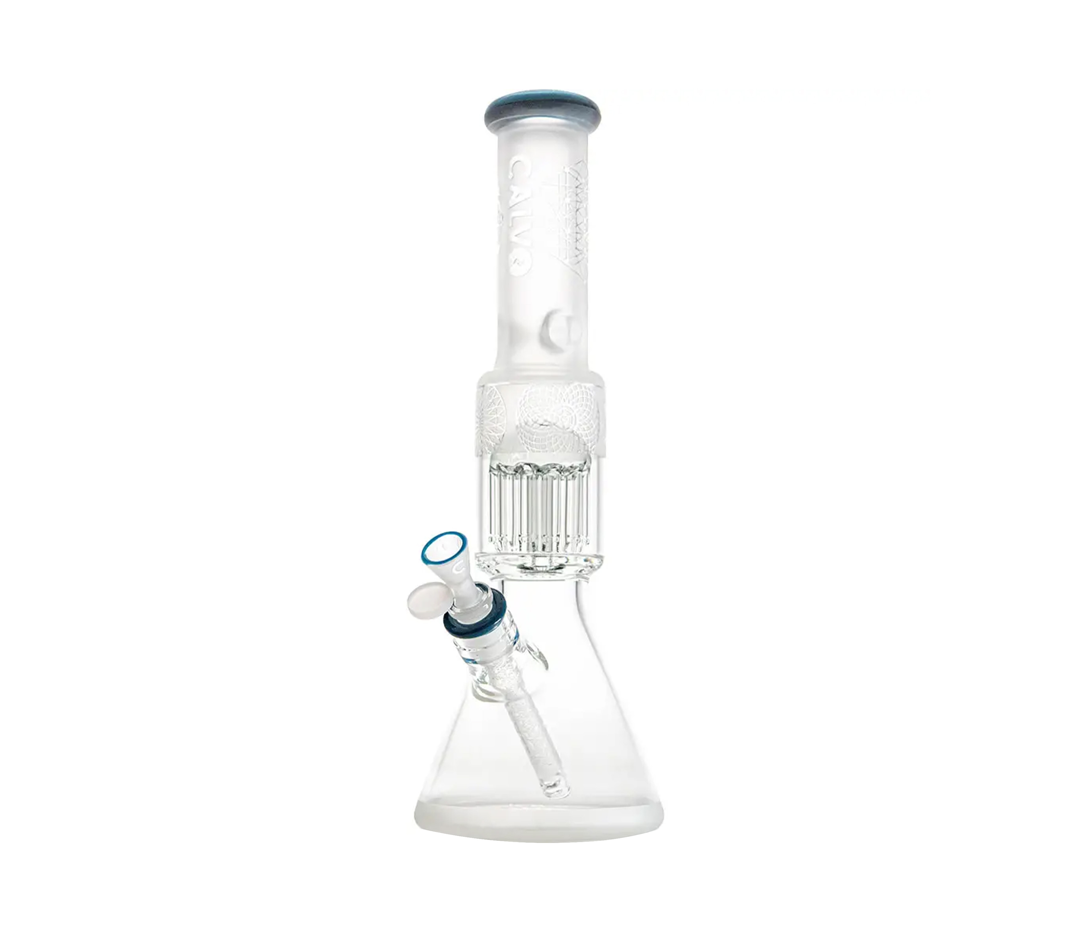 B1 CALVO® Sandblasted Beaker Bong Blue (H 40 cm / Ø x 14 mm)