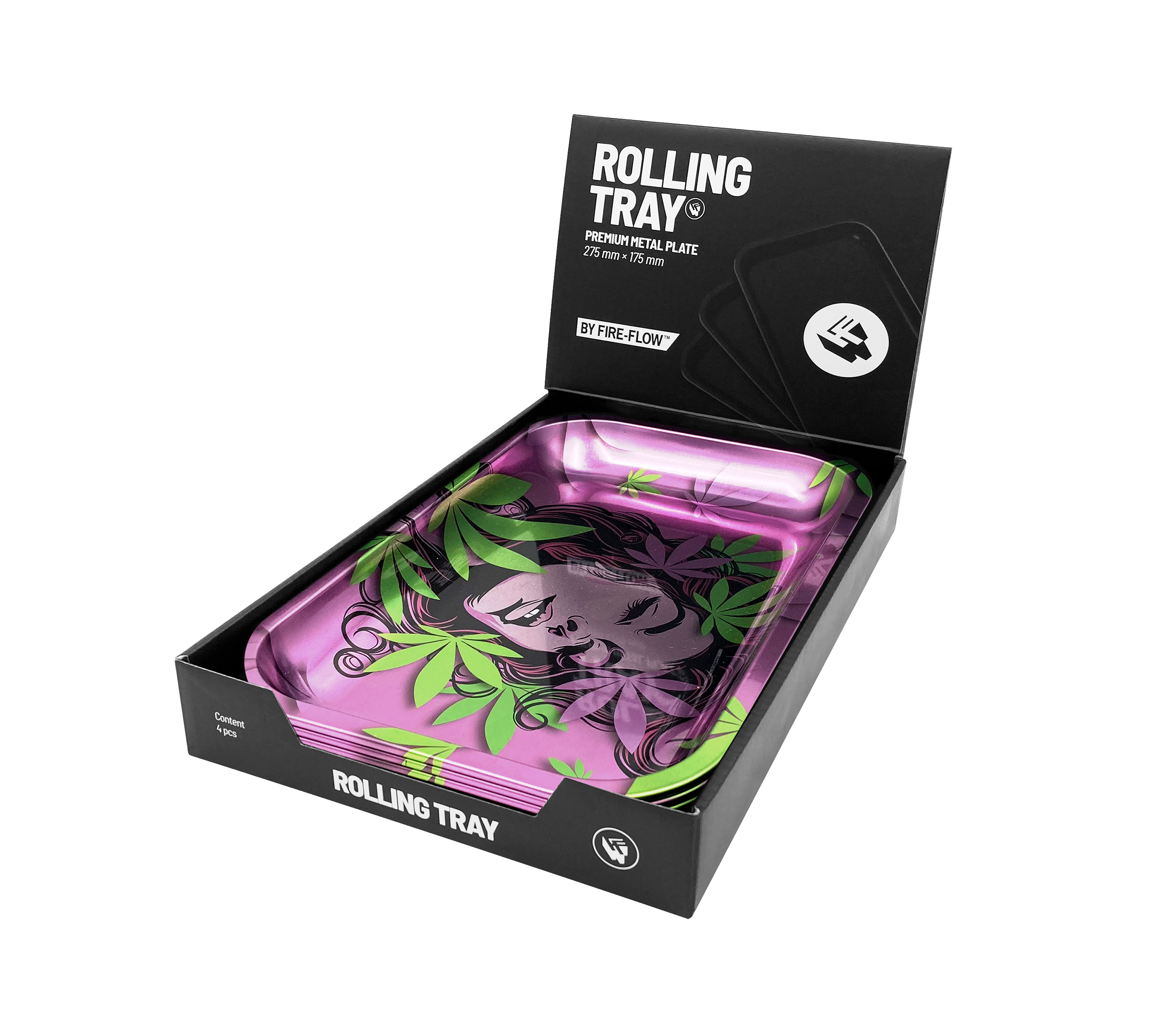 B4 FIRE-FLOW™ Metal Rolling Tray Mary Jane Metallic (275 mm x 175 mm)