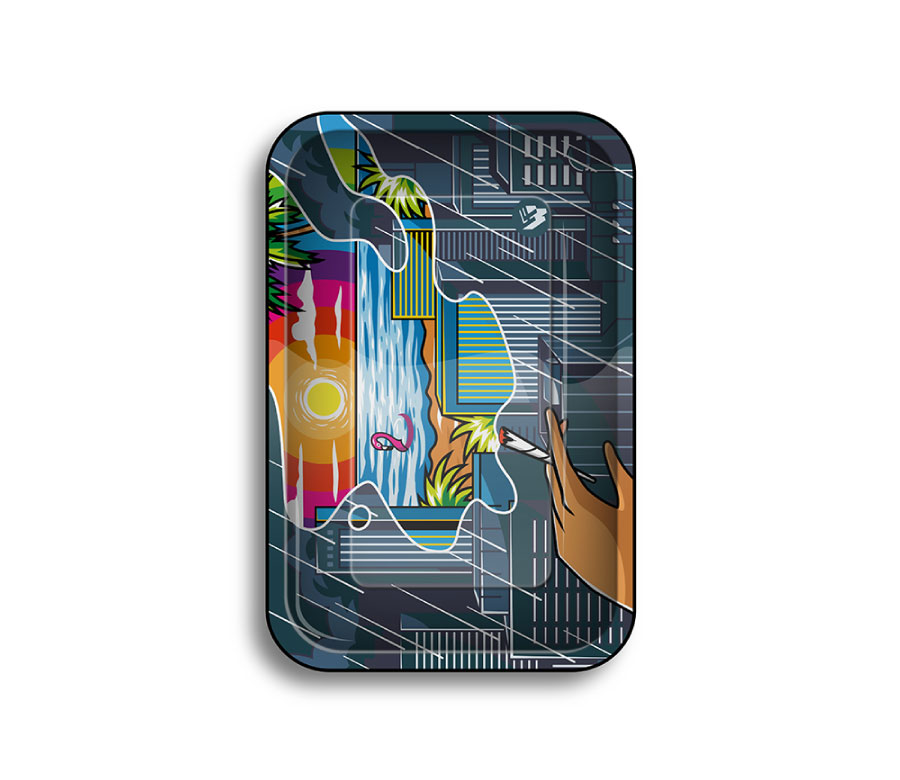 B6 FIRE-FLOW™ Metal Rolling Tray 420 World (275 mm x 175 mm)