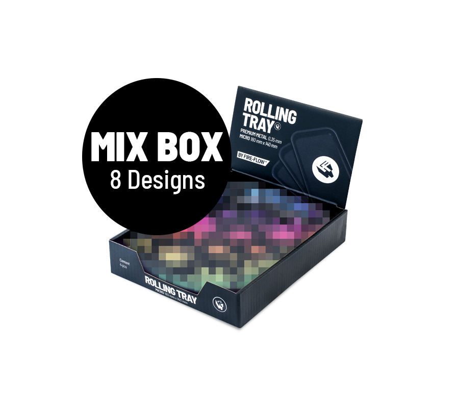 B8 FIRE-FLOW™ Metal Rolling Tray Mix Box Micro (140 mm x 180 mm)