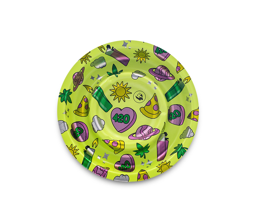 B4 FIRE-FLOW™ Metal Coffeeshop Ashtray 420 Pattern (⌀136 mm)