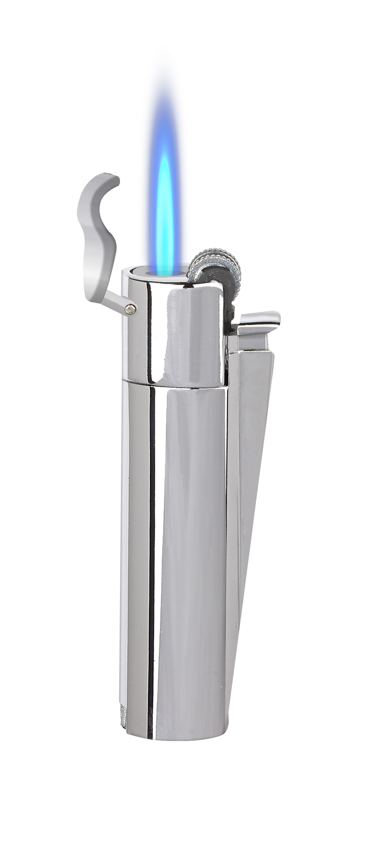 B12 CLIPPER CLASSIC Metal Large Jet Flame Silver m. Reibrad