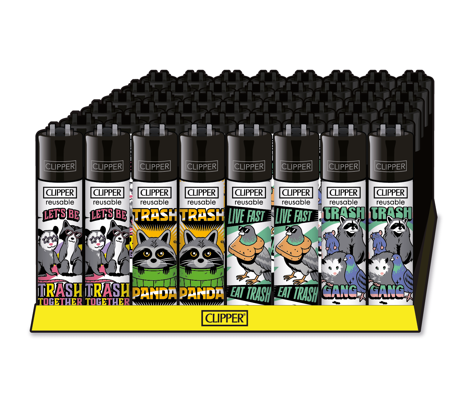 e-zigarette- liquid, wiederverwendbar, clipper, trash, tierillustration