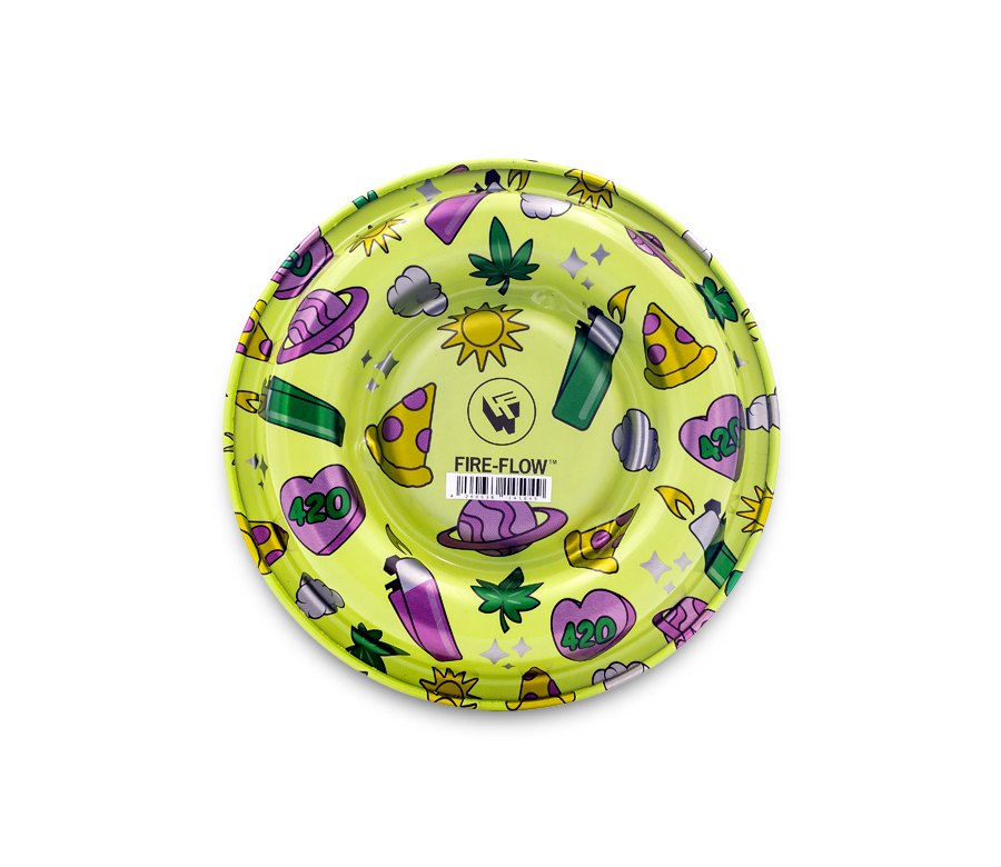 B4 FIRE-FLOW™ Metal Coffeeshop Ashtray 420 Pattern (⌀136 mm)