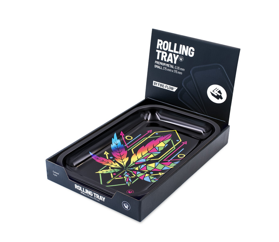 B4 FIRE-FLOW™ Metal Rolling Tray Geometrical Leaves (275 mm x 175 mm)