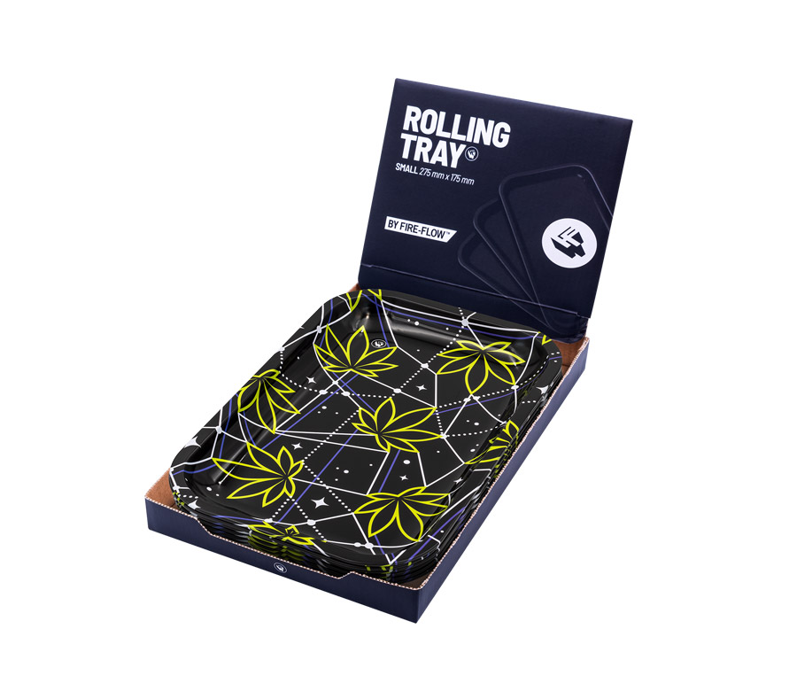 B6 FIRE-FLOW™ Metal Rolling Tray Space Weed 2/4 (275 mm x 175 mm)