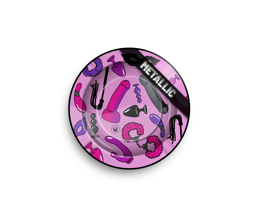 B6 FIRE-FLOW™ Metal Ashtray Sex Toy Pattern metallic (⌀135 mm)