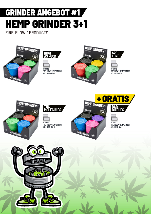 hemp grinder, grinder set, 420 gift, colored cups, fire-flow hemp grinder