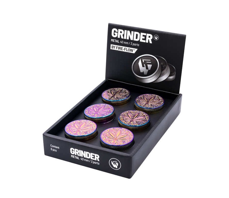 B6 FIRE-FLOW™ Metal Grinder Icy Trance Leaf (⌀40 mm / 3-parts)