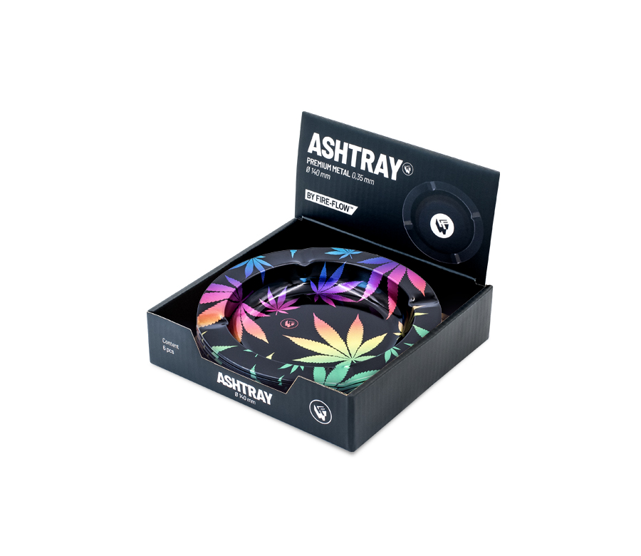 B6 FIRE-FLOW™ Metal Ashtray Leaves Gradient metallic (⌀135 mm)