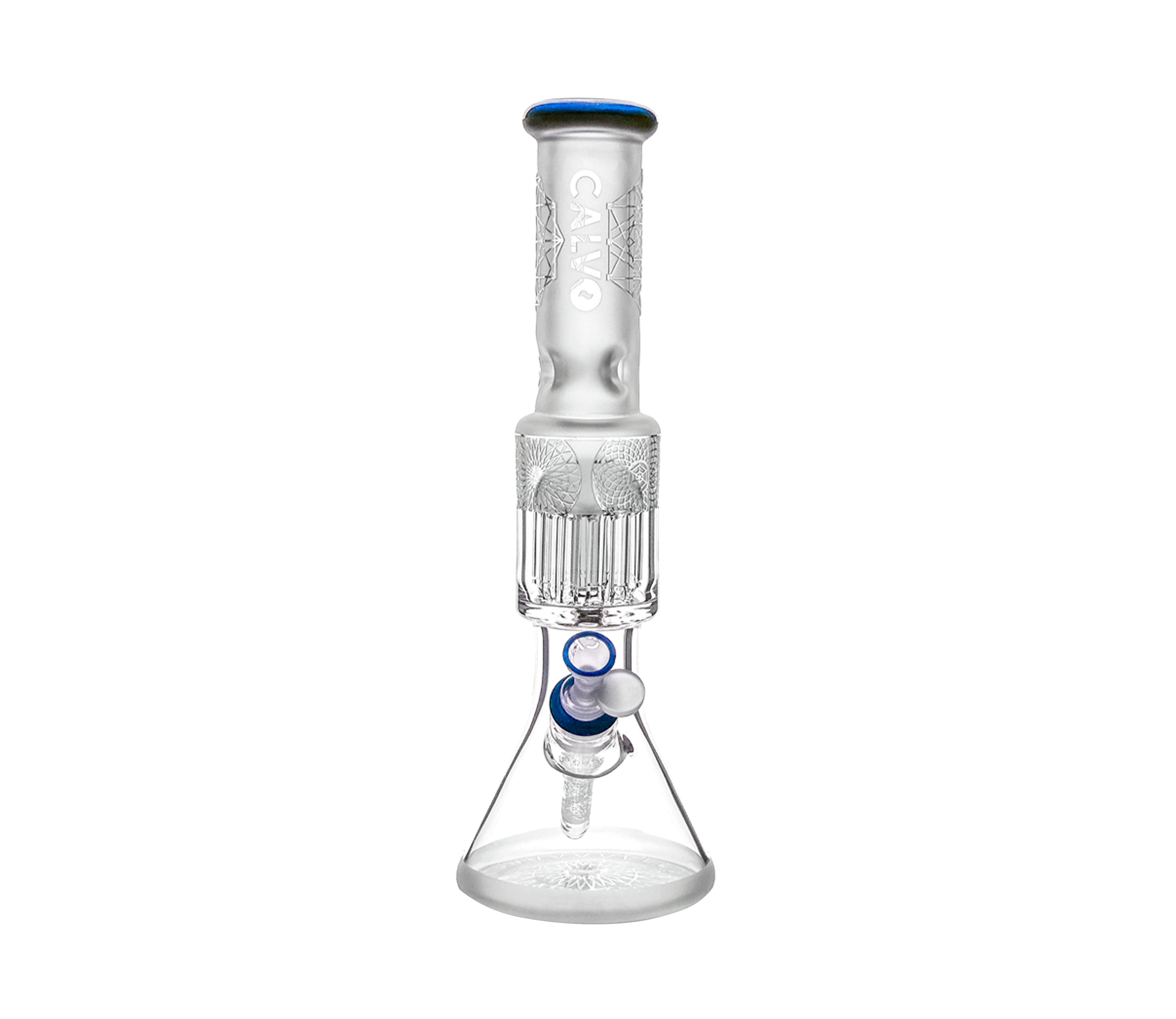 B1 CALVO® Sandblasted Beaker Bong Purple (H 40 cm / Ø x 14 mm)