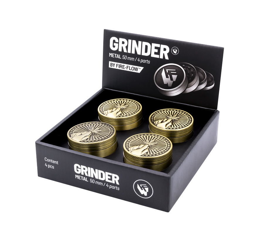 B4 FIRE-FLOW™ Metal Grinder Gold HOPE (⌀50 mm / 4-parts)