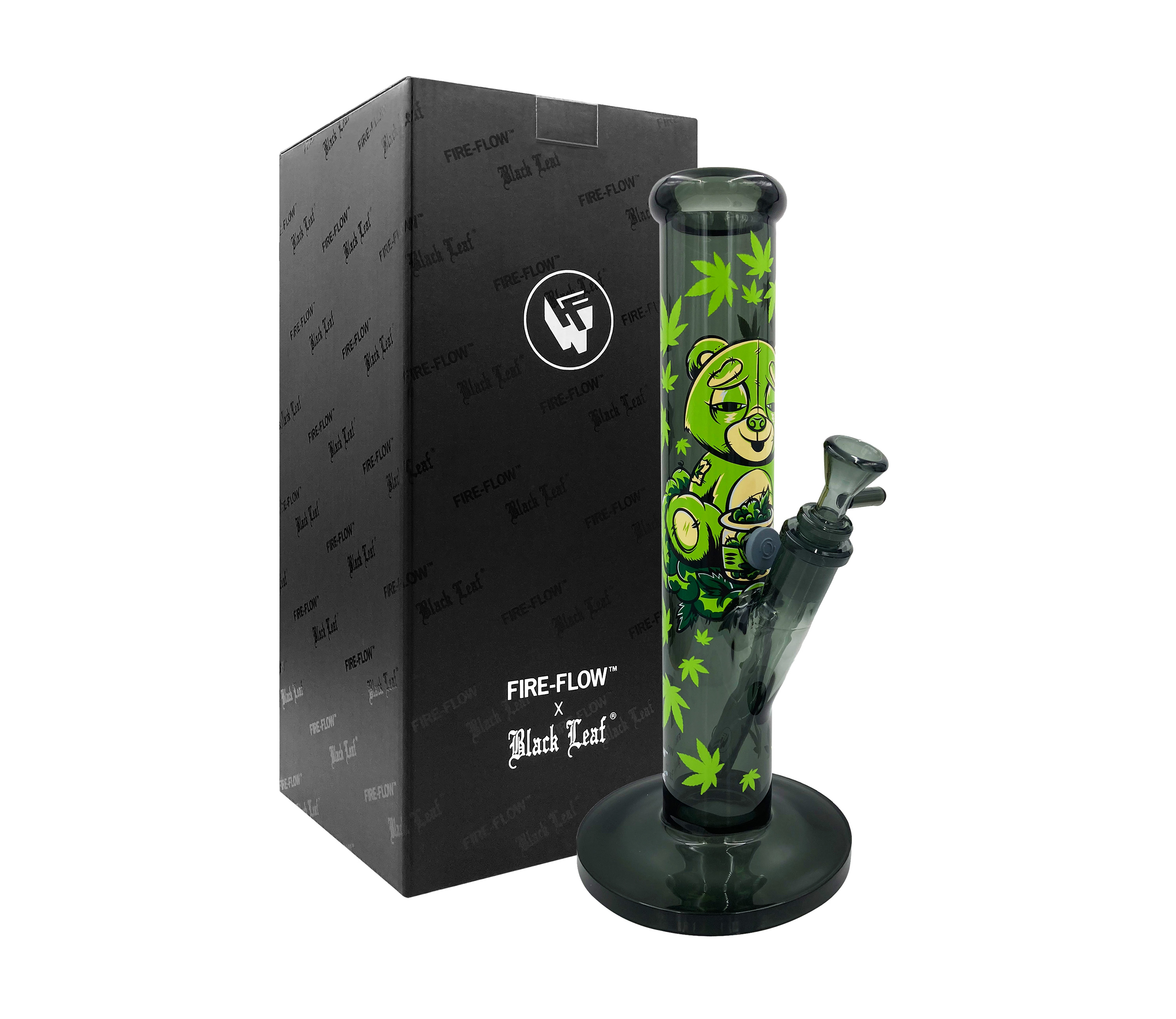 B1 FIRE-FLOW™ x BLACK LEAF® Cylinder Bong STONED TEDDY (300 mm x 50 mm)  