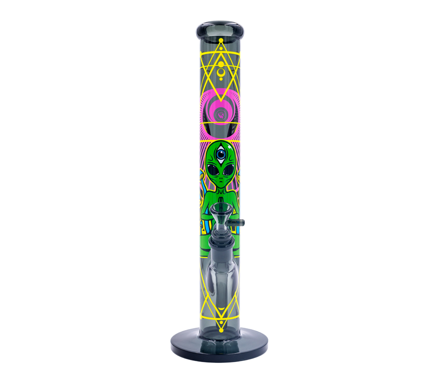 B1 FIRE-FLOW™ x BLACK LEAF® Cylinder Bong TRIPPY ALIEN (400 mm x 51 mm)