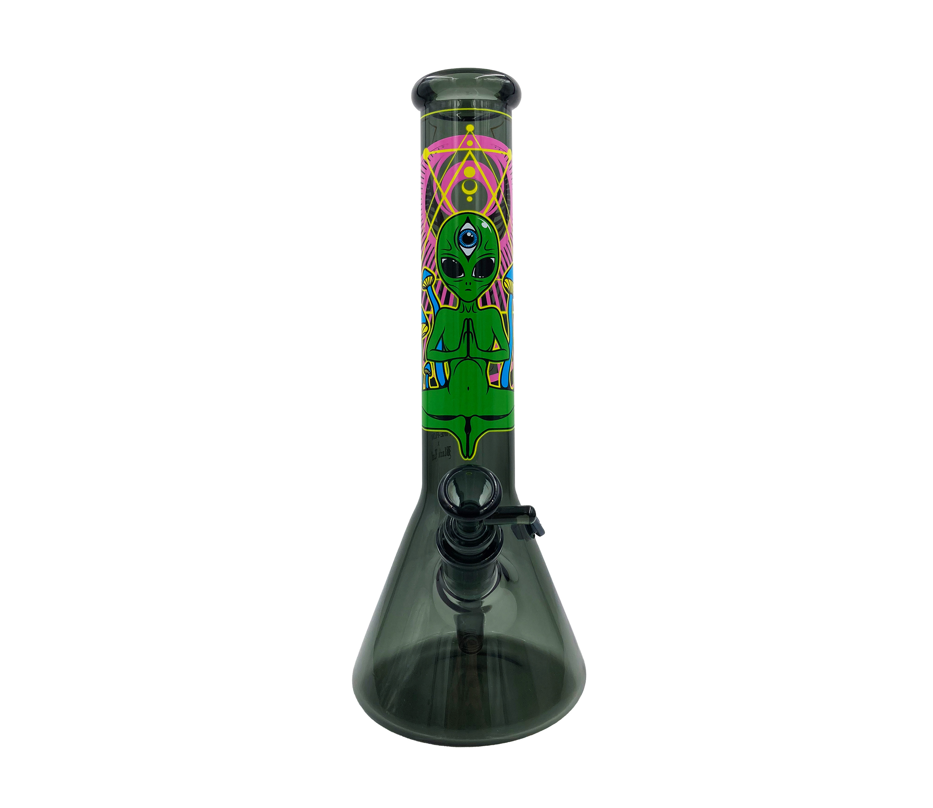 B1 FIRE-FLOW™ x BLACK LEAF® Beaker Bong TRIPPY ALIEN (350 mm x 50 mm) 