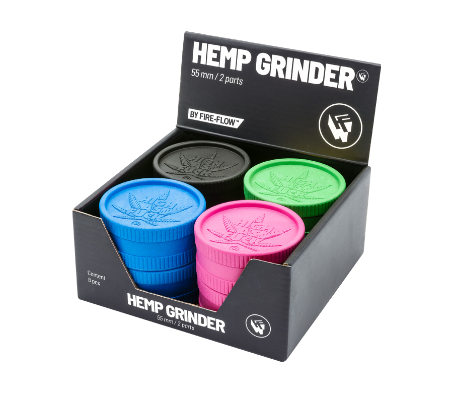 B8 FIRE-FLOW™ Hemp Grinder High as Fuck (⌀55 mm / 2-parts)