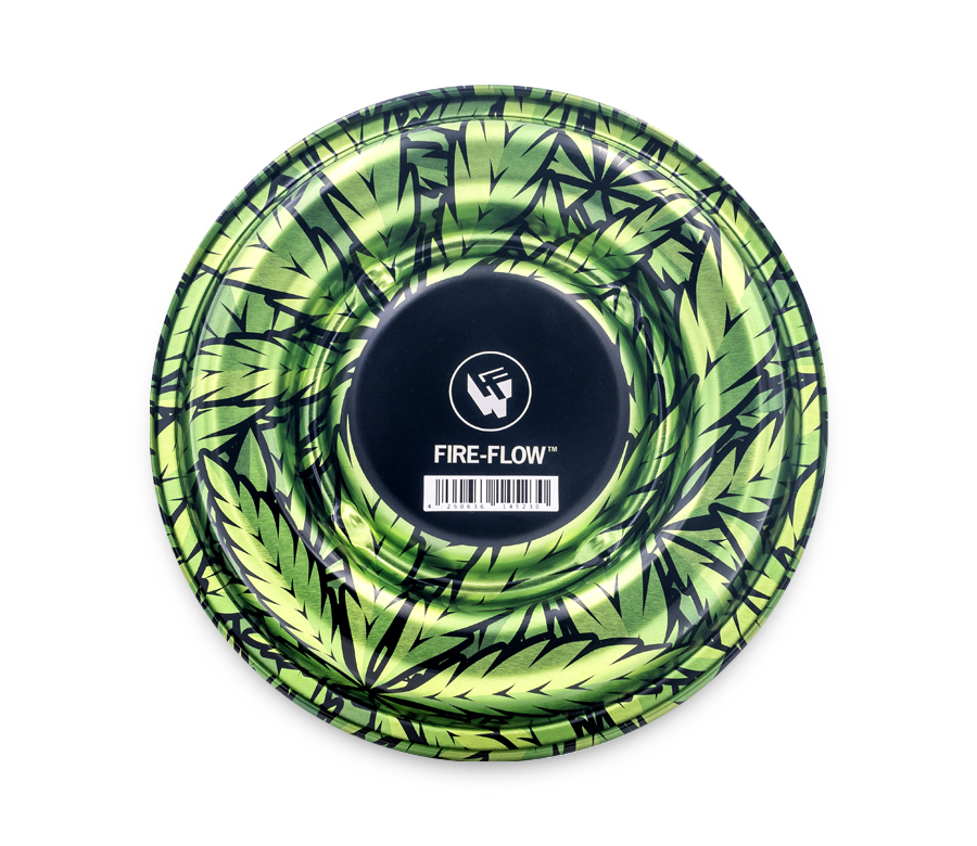 B4 FIRE-FLOW™ Metal Coffeeshop Ashtray Leaves Green (⌀160 mm)-