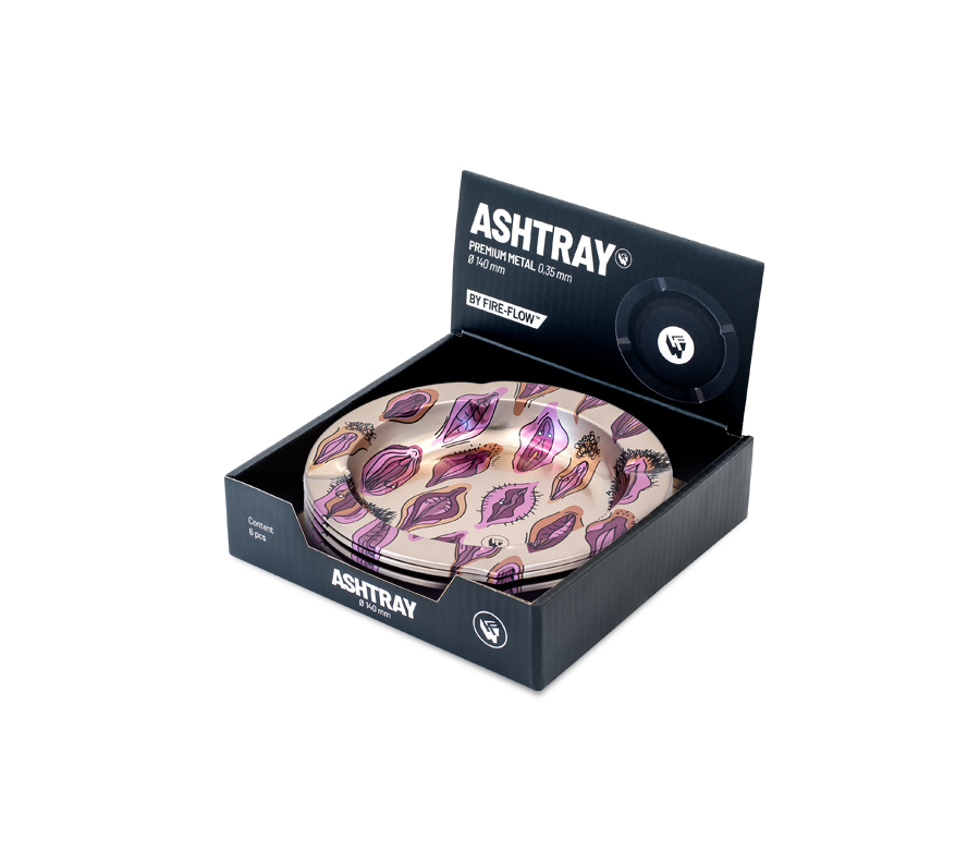 B6 FIRE-FLOW™ Metal Ashtray Pussy Pattern metallic (⌀135 mm)