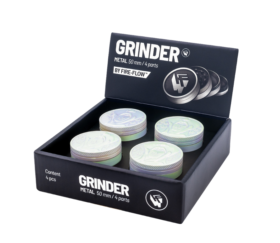 B4 FIRE-FLOW™ Metal Grinder Icy Pearl 420 Girl (⌀50 mm / 4-parts)