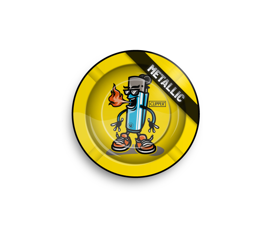 B6 FIRE-FLOW™ Metal Ashtray Clipper Character metallic (⌀135 mm)