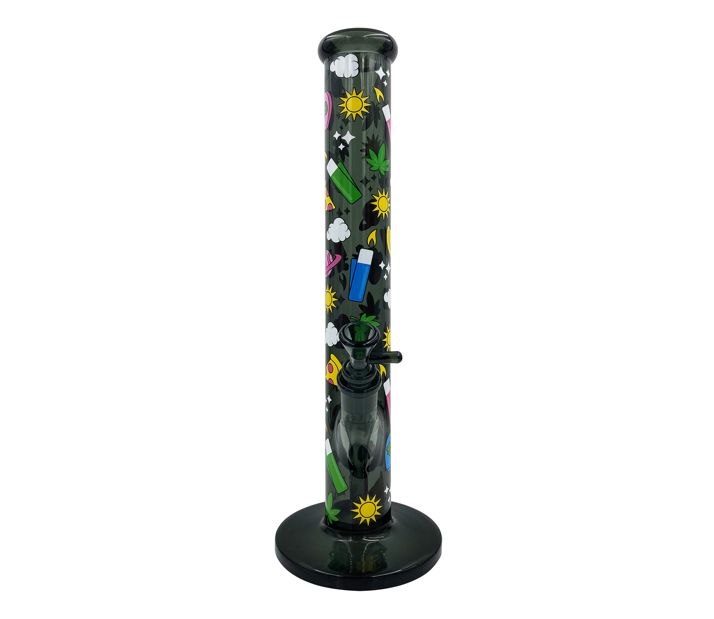 B1 FIRE-FLOW™ x BLACK LEAF® Cylinder Bong 420 PATTERN (400 mm x 51 mm) 
