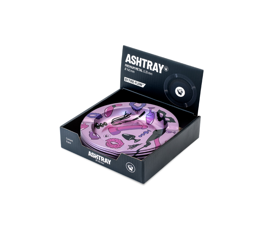 B6 FIRE-FLOW™ Metal Ashtray Sex Toy Pattern metallic (⌀135 mm)