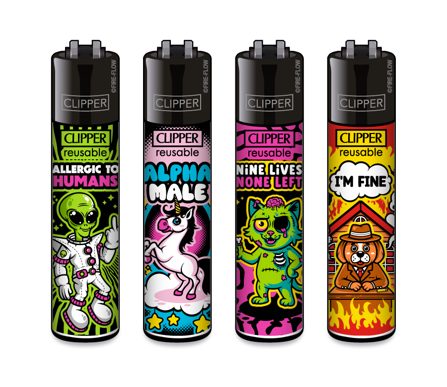 wiederverwendbar, clipper, Beschriftung, Alien, Einhorn, Katze, Hund, Feuer, Haus, Blase, Design