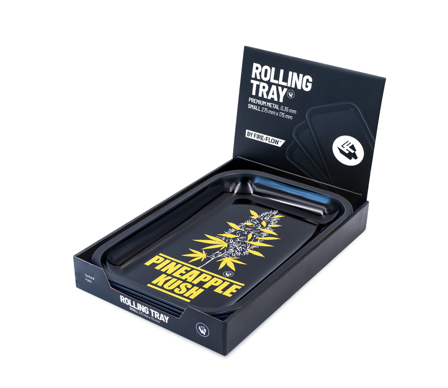 B4 FIRE-FLOW™ Metal Rolling Tray Plantz Pineapple Kush (275 mm x 175 mm)