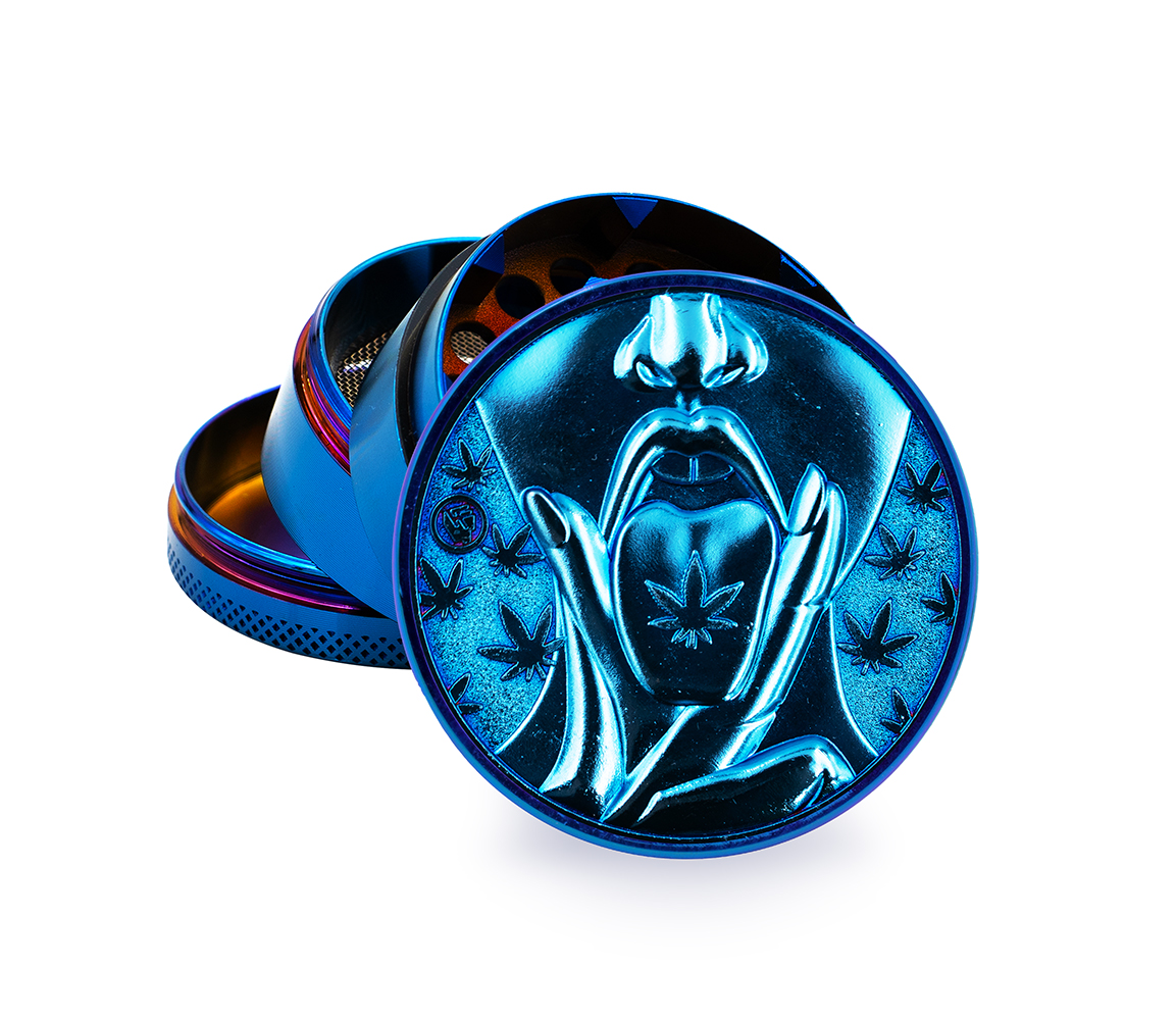 B4 FIRE-FLOW™ Metal Grinder Icy Blue 420 Girl (⌀50 mm / 4-parts) 