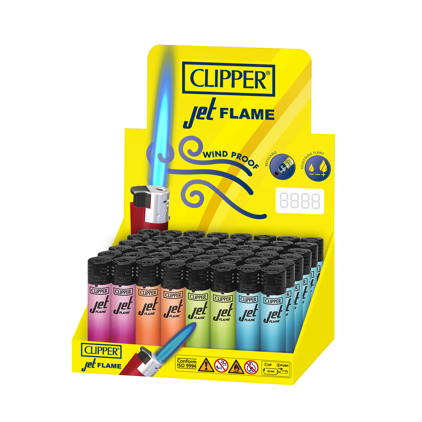 B48 CLIPPER CLASSIC Large Jet Flame Metallic Gradient #10