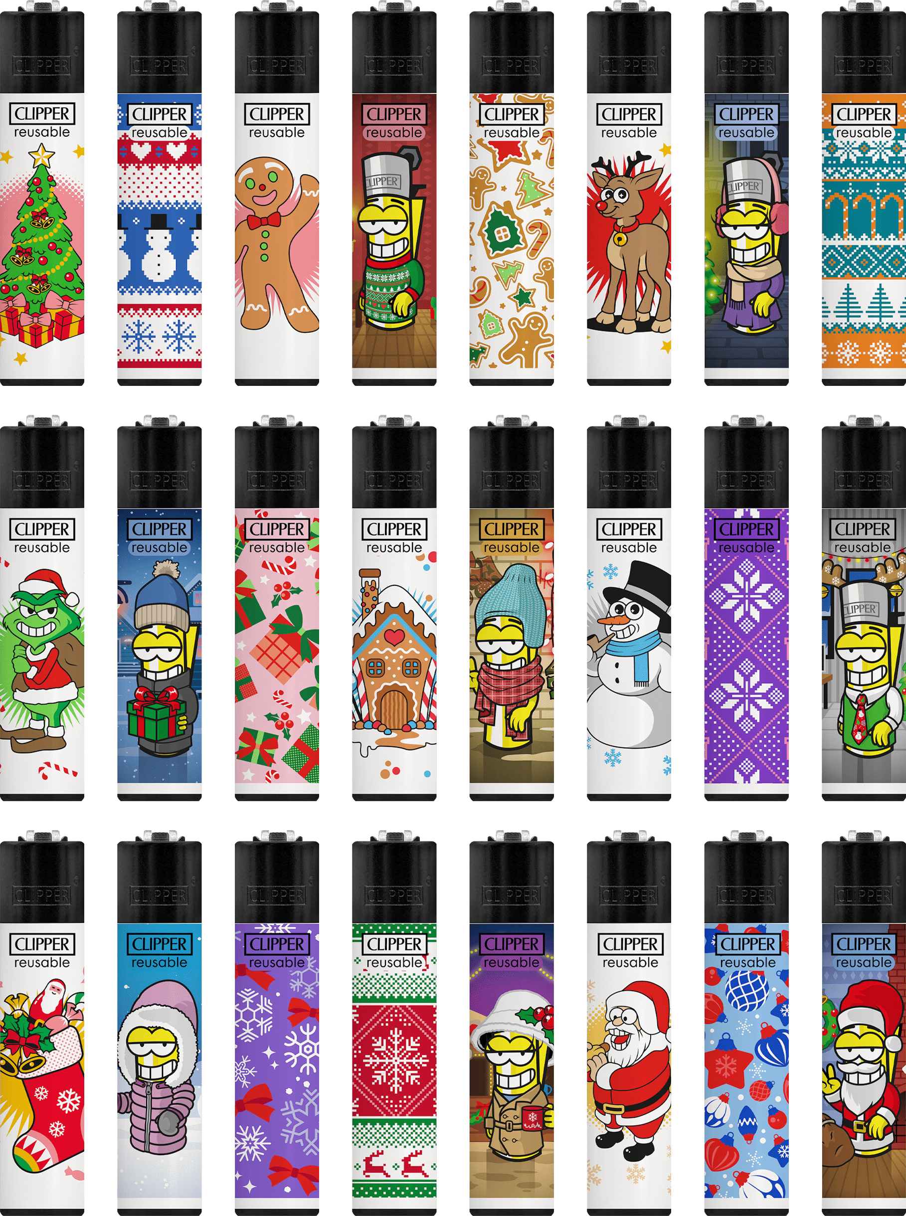 Weihnachtskerzen, Lighter, Clipper, Muster, Winter-Design
