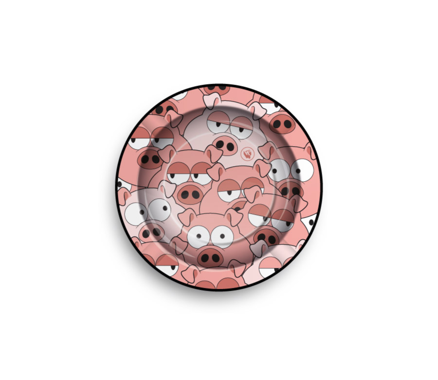 B8 FIRE-FLOW™ Metal Ashtray Mixed Pattern Pigs (⌀135 mm)