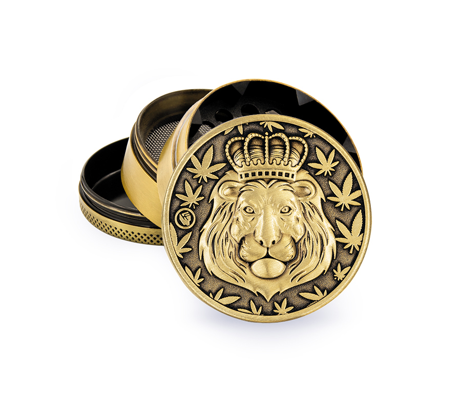 B4 FIRE-FLOW™ Metal Grinder Gold Lion (⌀50 mm / 4-parts)