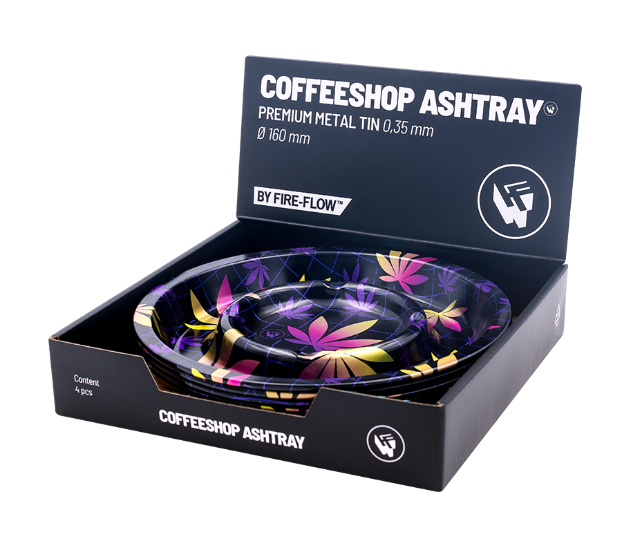 B4 FIRE-FLOW™ Metal Coffeeshop Ashtray Leaves #37 (⌀160 mm)