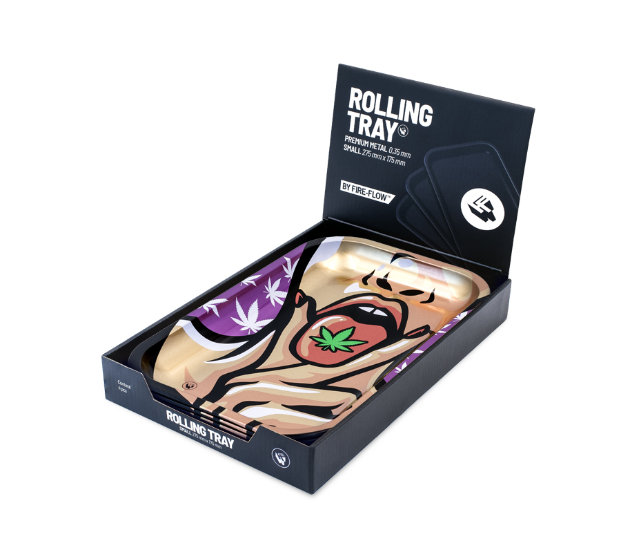 B4 FIRE-FLOW™ Metal Rolling Tray 420 Girl 1/4 (275 mm x 175 mm)