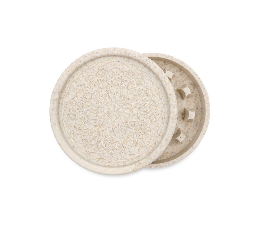 B8 FIRE-FLOW™ Hemp Grinder Leaf Pattern (⌀55 mm / 2-parts)