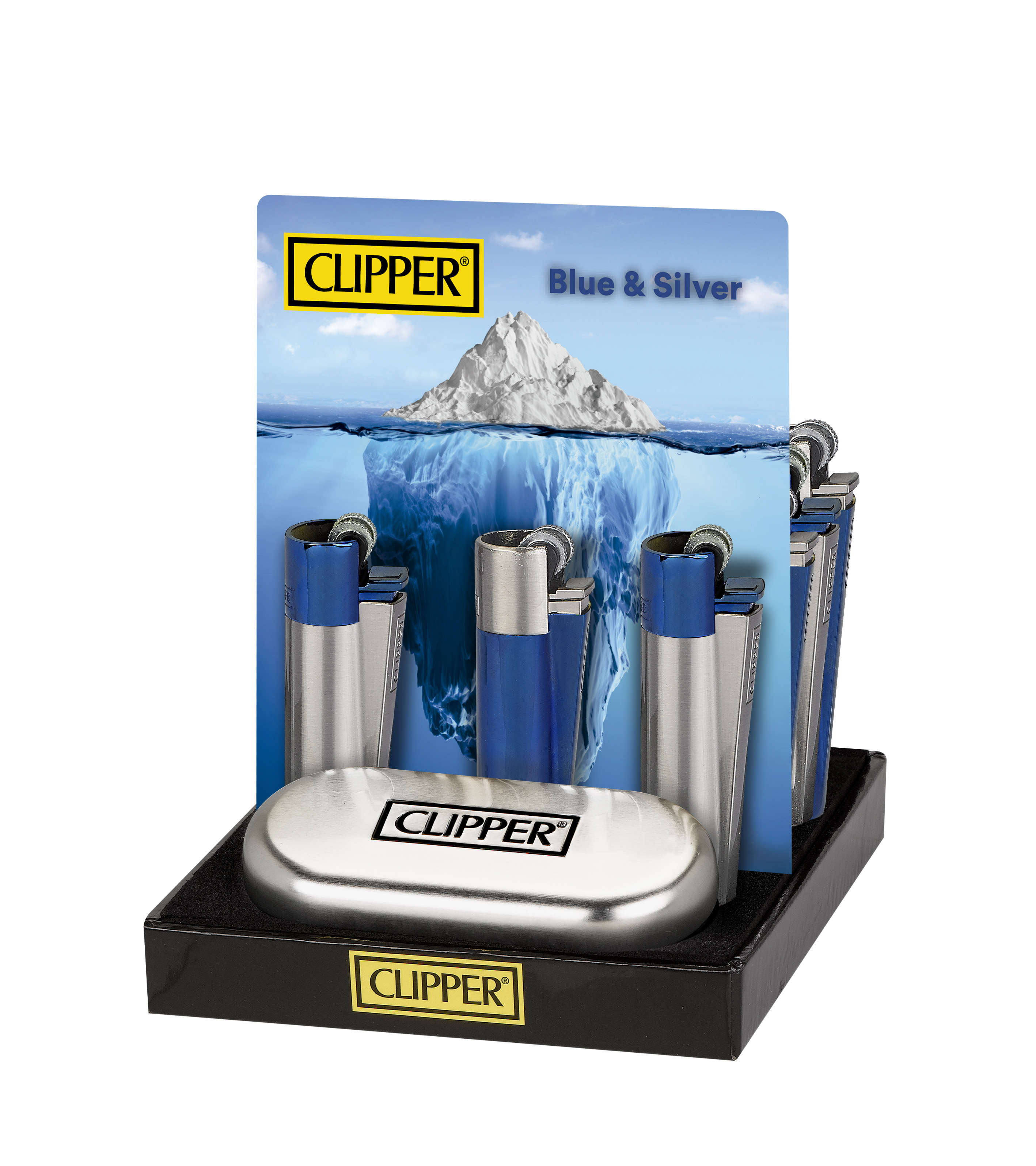 B12 CLIPPER CLASSIC Metal Large Blue & Silver