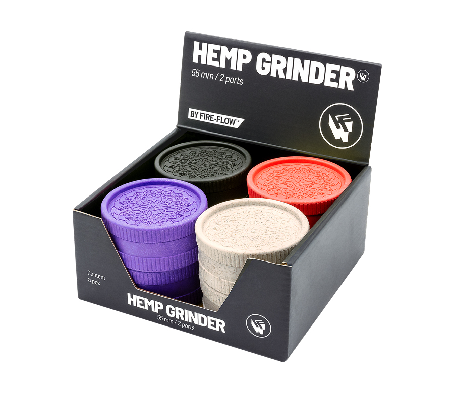 B8 FIRE-FLOW™ Hemp Grinder Leaf Pattern (⌀55 mm / 2-parts)