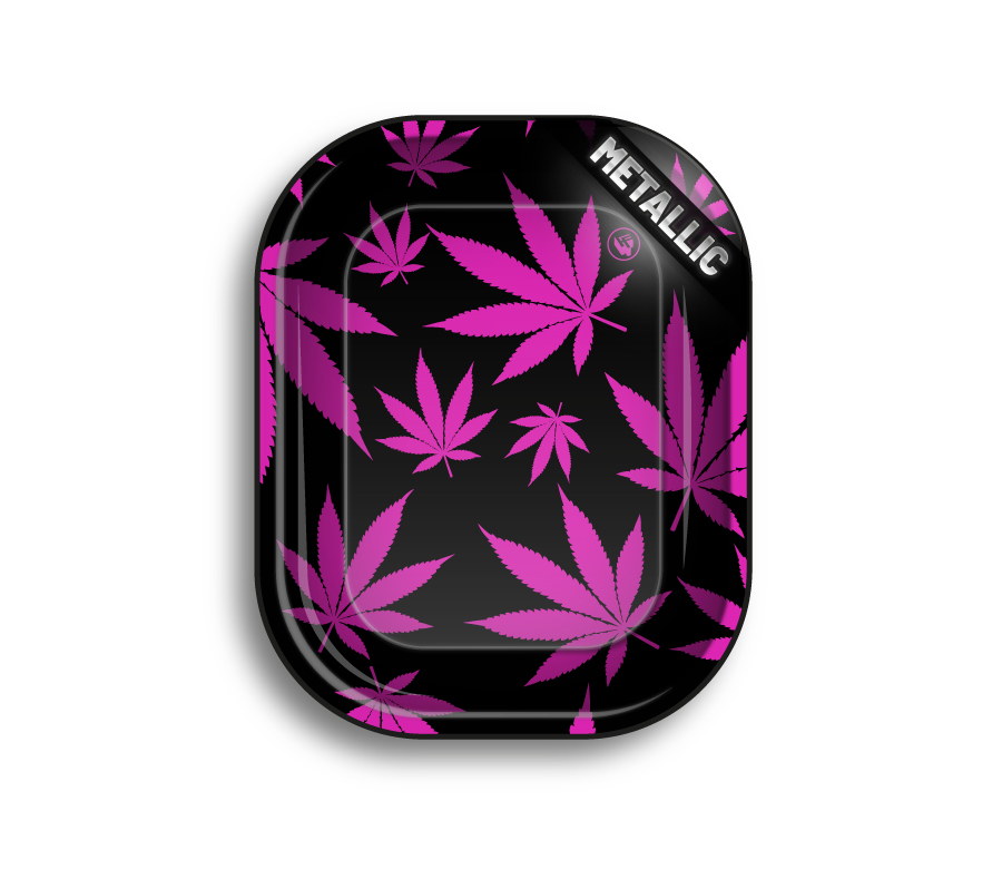 B4 FIRE-FLOW™ Metal Rolling Tray Leaves Pink (140 mm x 180 mm)