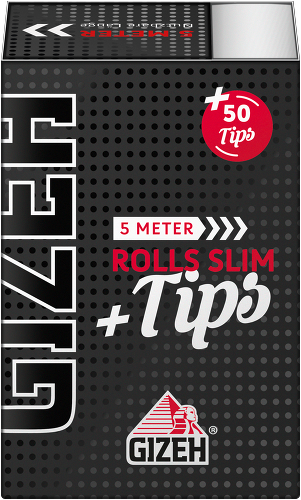 B20 GIZEH BLACK Rolls Slim + Tips