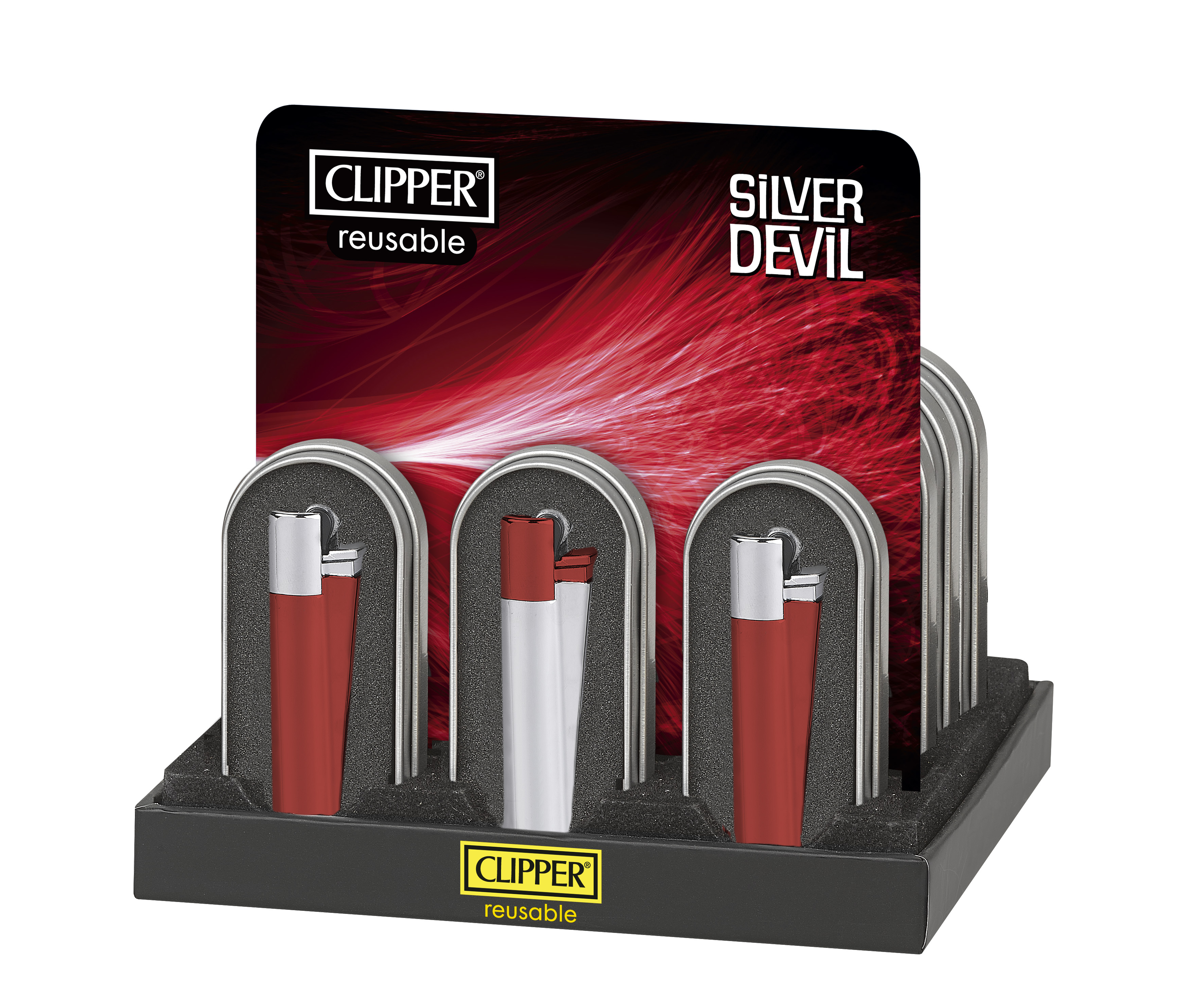B12 CLIPPER CLASSIC Metal Large Silver Devil
