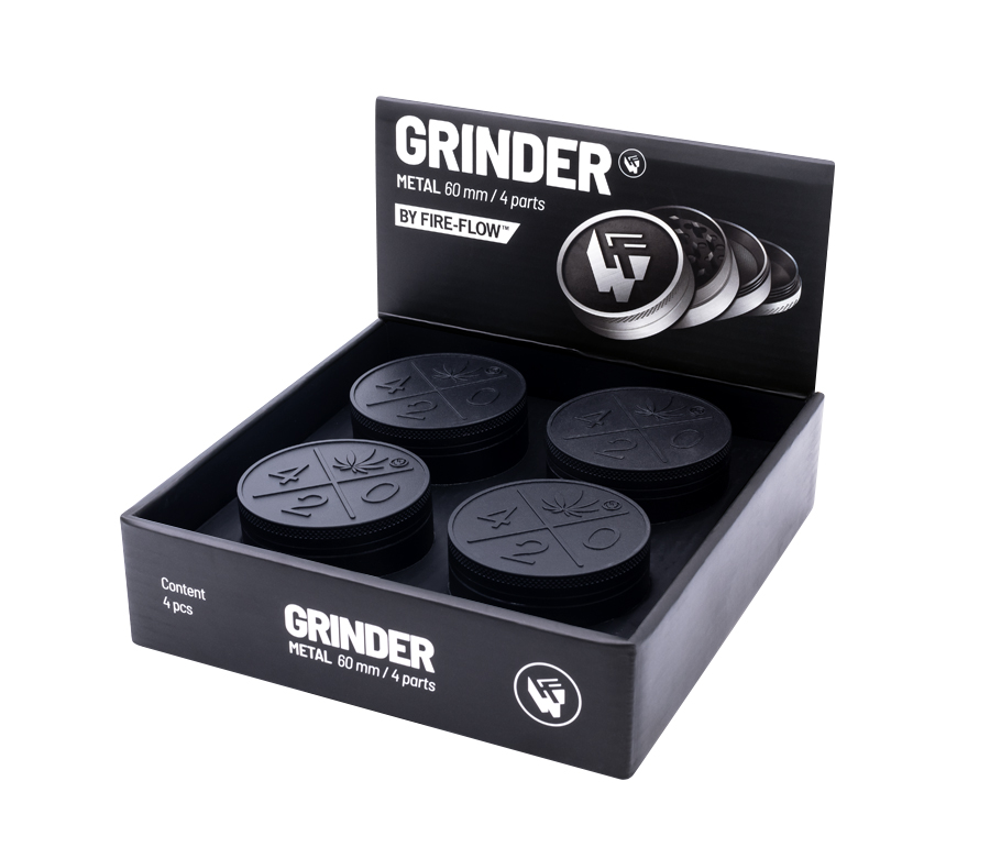 B4 FIRE-FLOW™ Metal Grinder Black 420 (⌀60 mm / 4-parts)