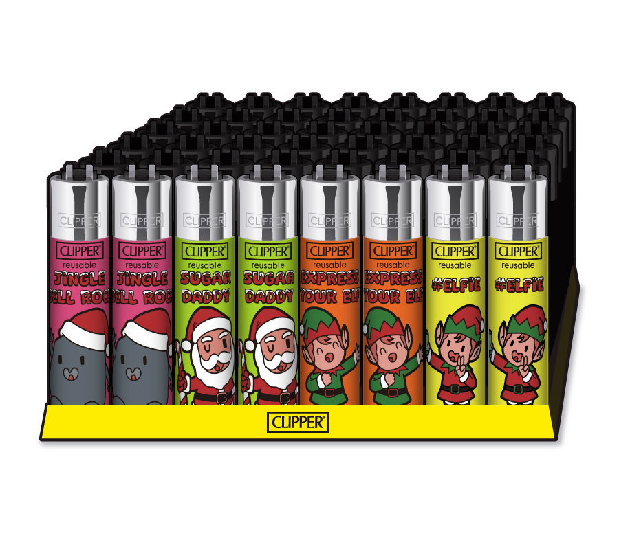 Feuerzeug-Set, Clipper-Feuerzeuge, Weihnachtsmotiv, Mehrfarbig, Displaybox