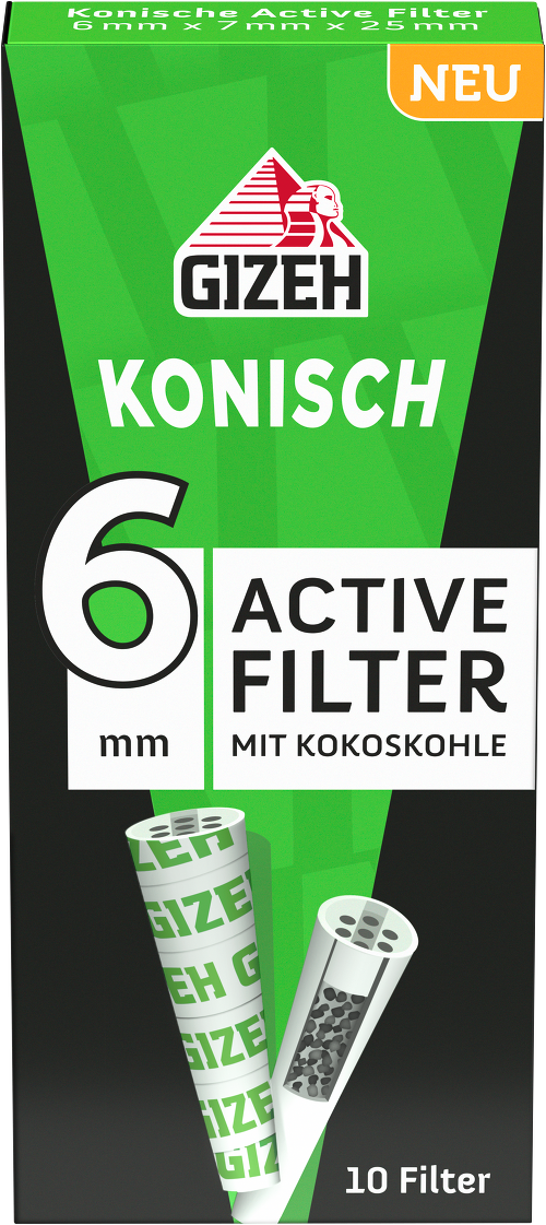 B20 GIZEH BLACK Active Filter Konisch (6-7 mm)