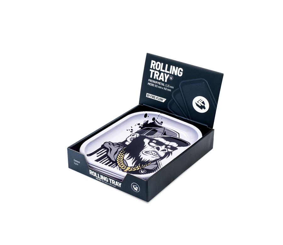 B4 FIRE-FLOW™ Metal Rolling Tray Monkey (140 mm x 180 mm)