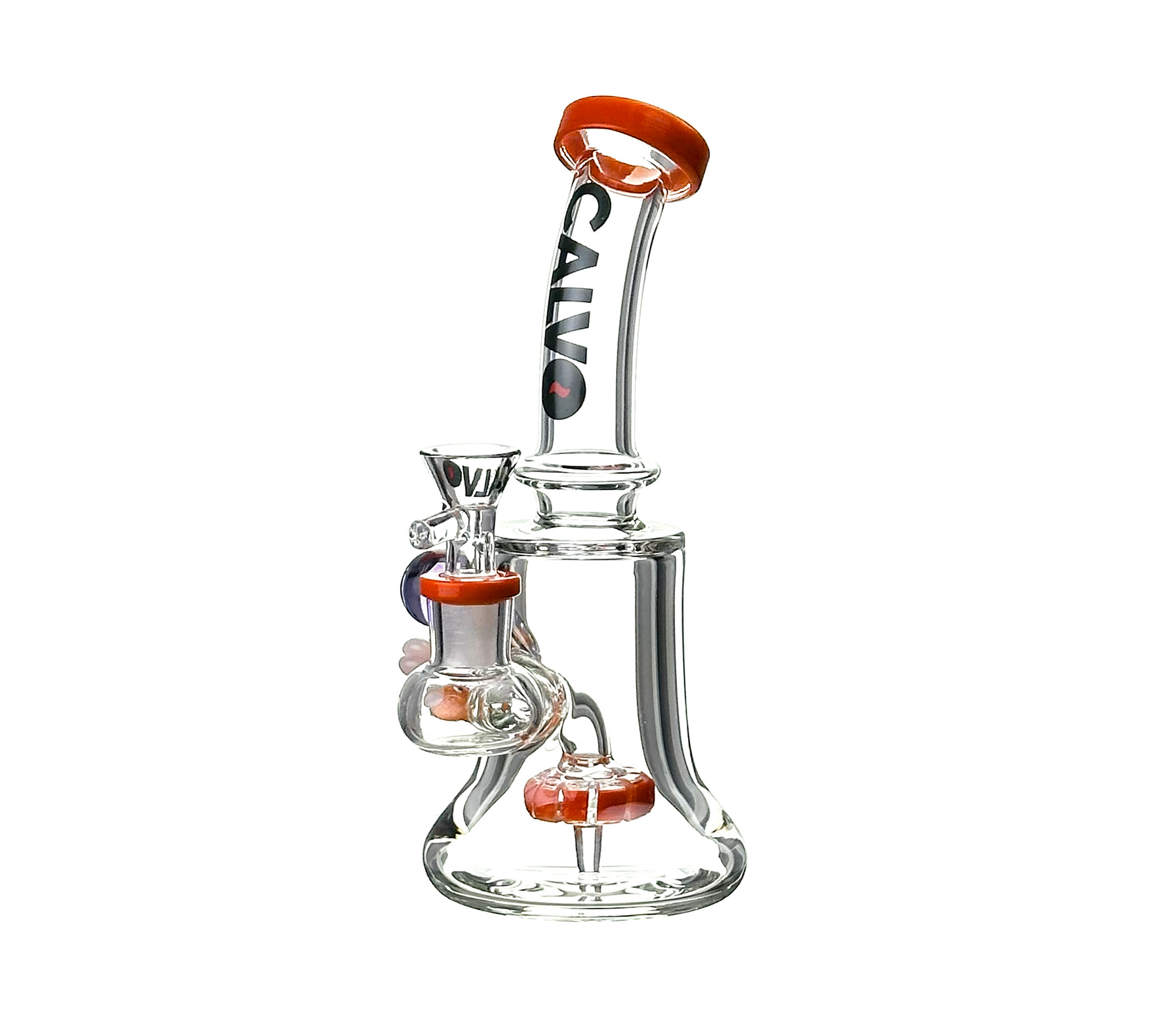 Glas-Bong, Beaker-Style, Rauchen Zubehör, Rotorange Akzente, Doppelkammer-Design