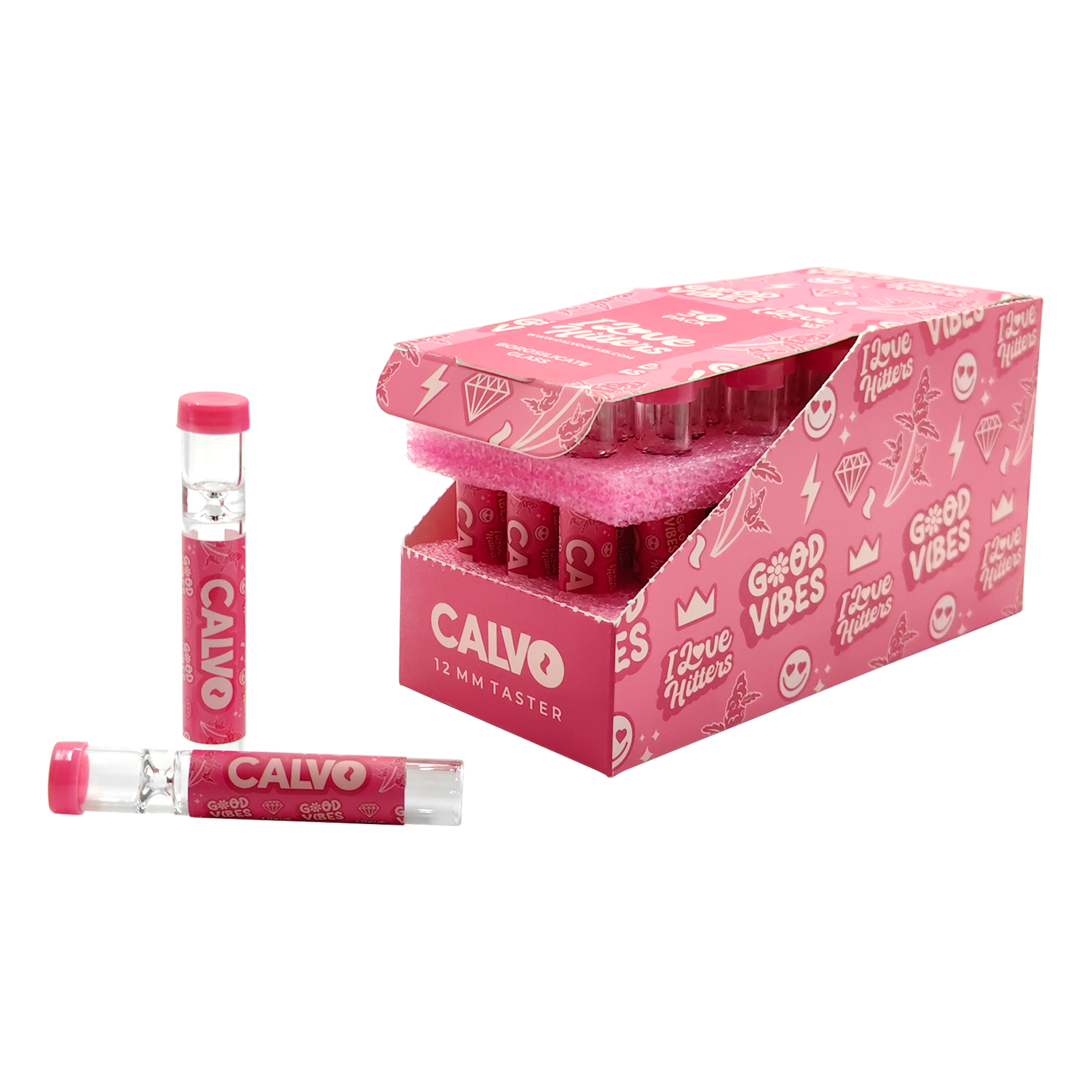 B30 CALVO® Pink One-Hitter Display (H 7,5 cm  / Ø x 12 mm)