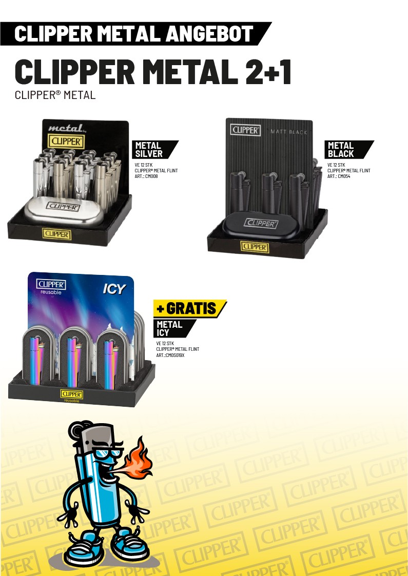 Clipper, Metall, Feuerzeug, Set, Mitauswahl