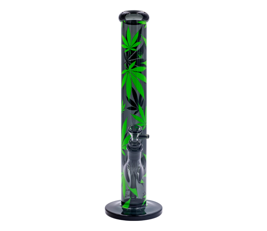 B1 FIRE-FLOW™ x BLACK LEAF® Cylinder Bong LEAVES GREEN (400 mm x 51 mm)