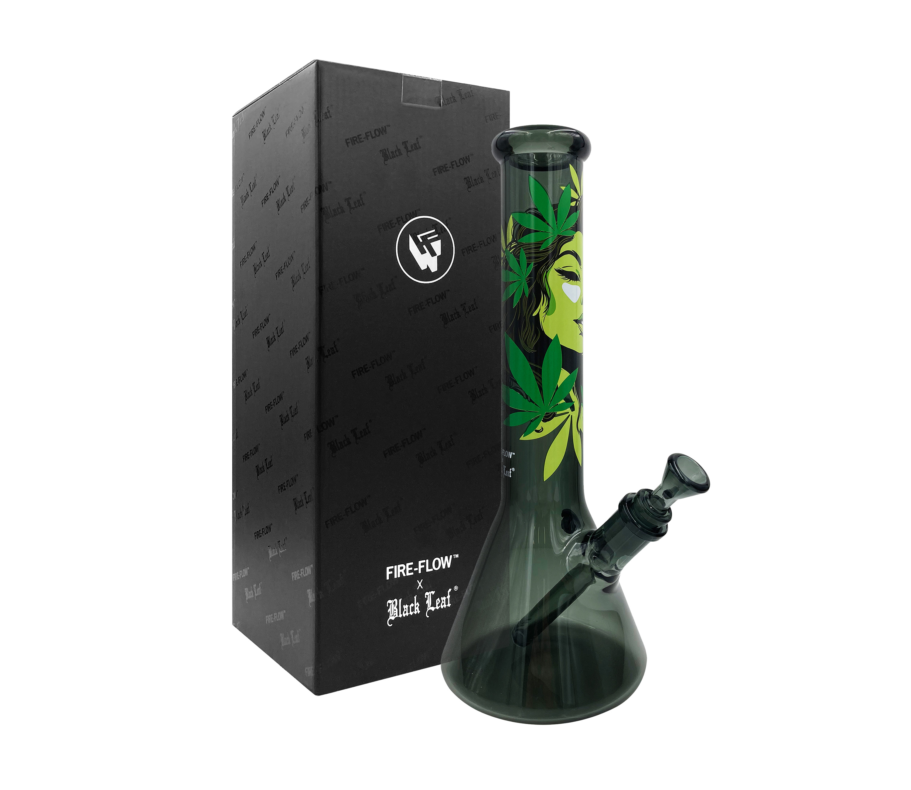 B1 FIRE-FLOW™ x BLACK LEAF® Beaker Bong MARY JANE (350 mm x 50 mm) (B-Ware)